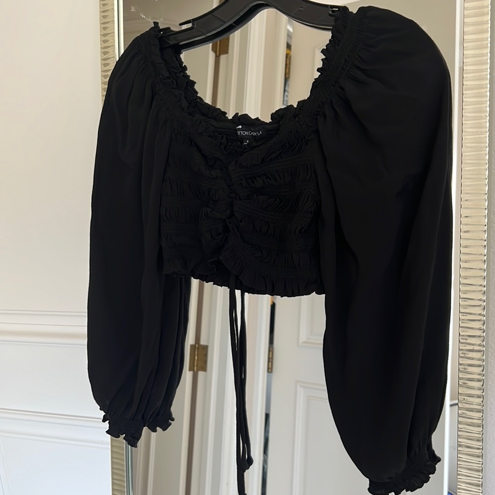 Cotton Candy LA Black crop top- Adorable!